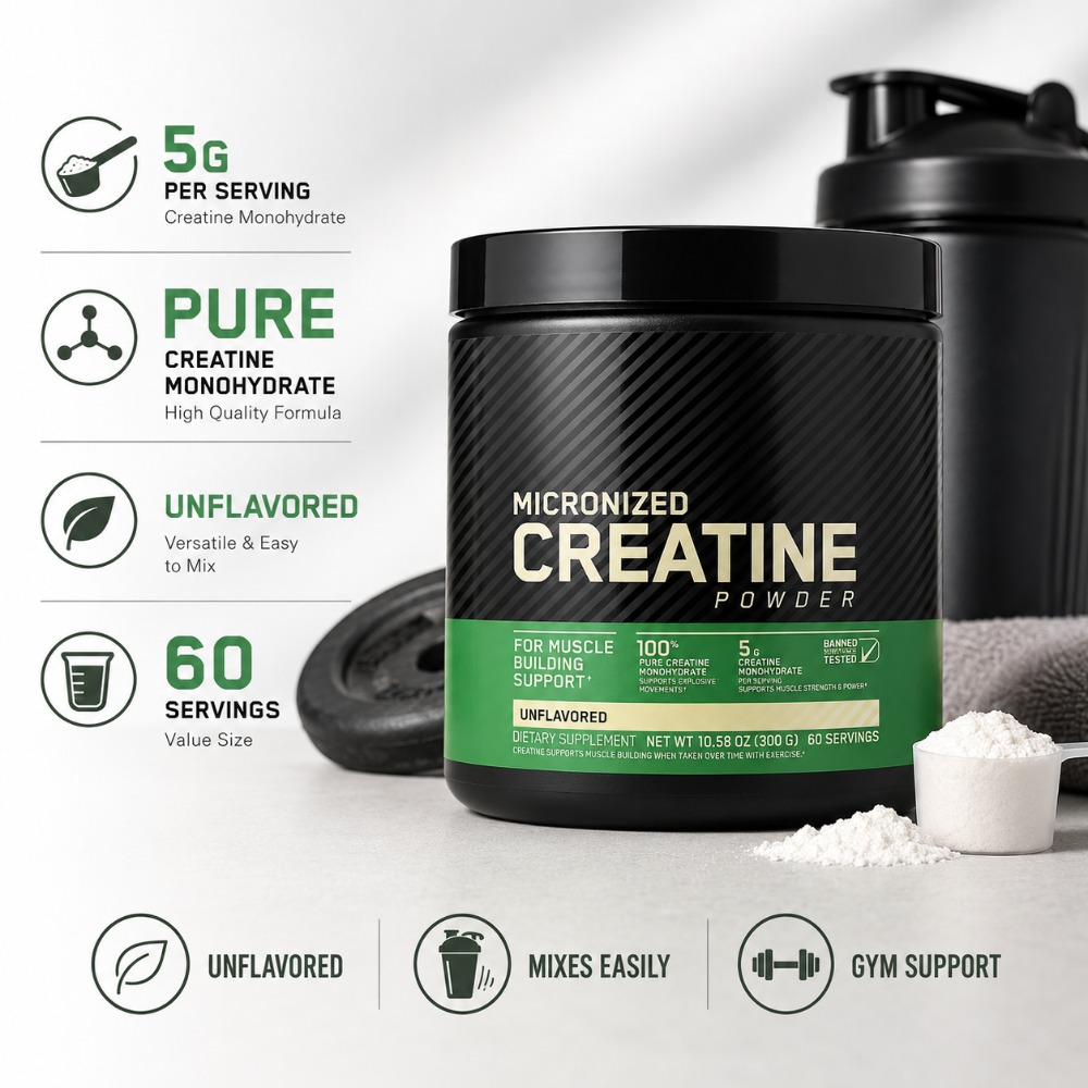 Fitness With Nutrition - Creatine Monohydraat Poeder 300g Ondersteuning Kracht