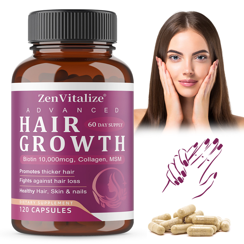 Biotin Hair Growth - Biotine + collageencapsules - Bevordert de