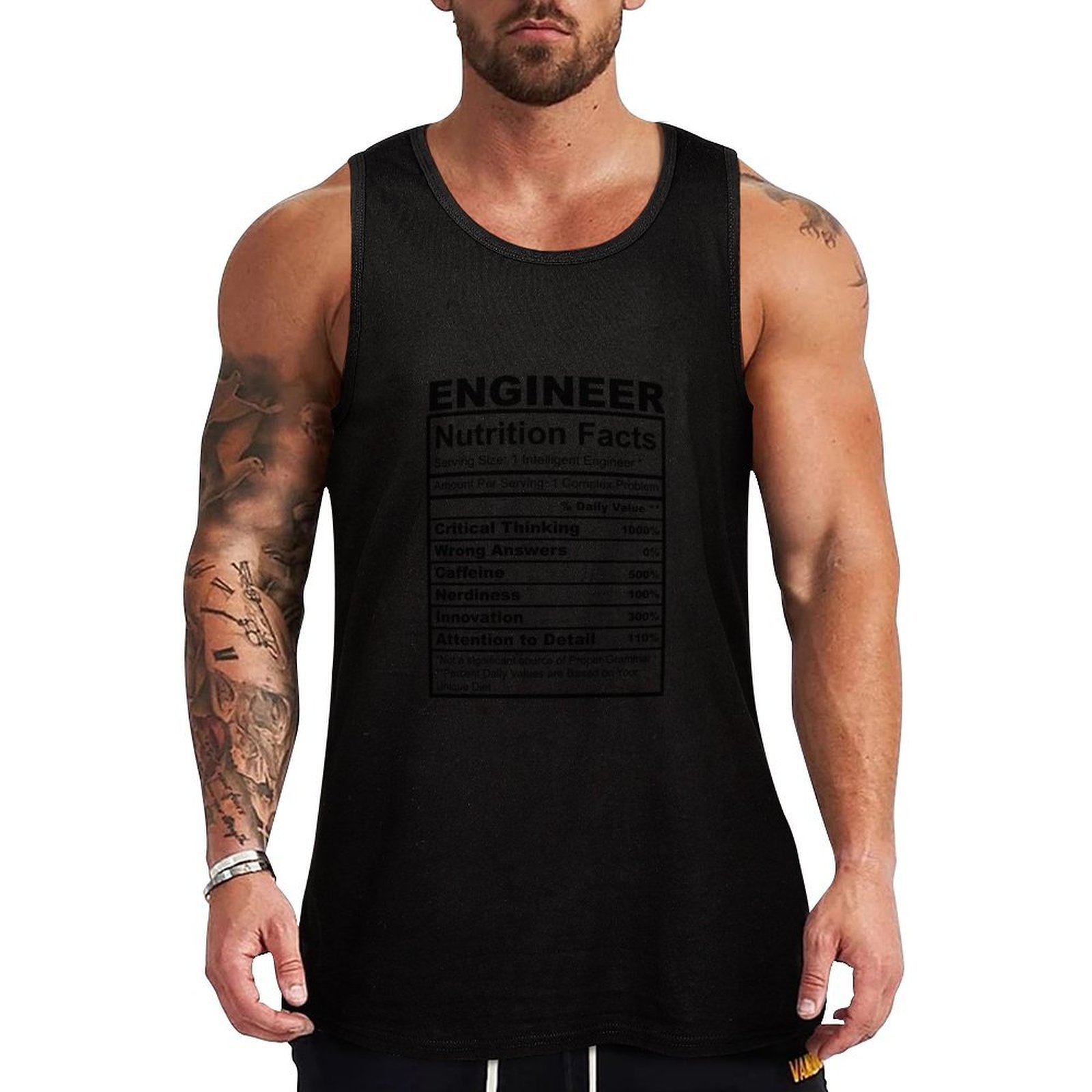 Fitness With Nutrition - Grappig ingenieurscadeau Voedingsfeiten Humor Tanktop Fitness