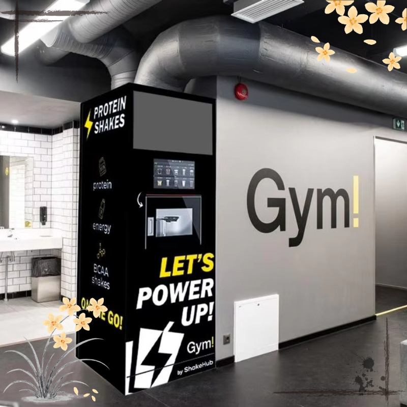 Fitness With Nutrition - Automatische eiwitshake-kiosk met verlichte display, zelfbediening