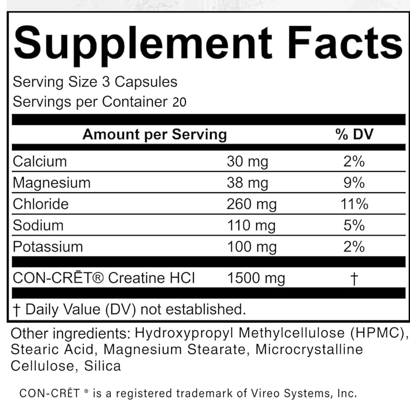 Creatine HCL-capsules 50 servo - Creatine Hcl Capsule recensie en prijs